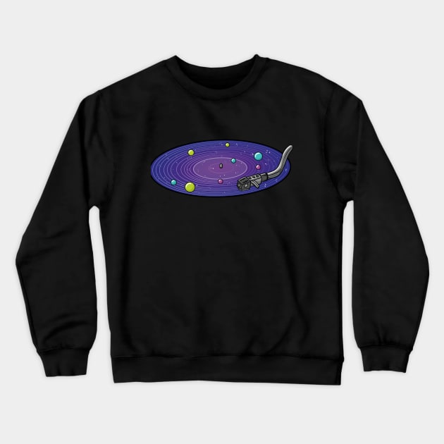 Vinyl Space Crewneck Sweatshirt by LetsBeginDesigns